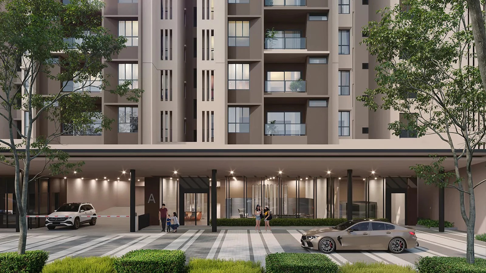 Building drop-off and facade