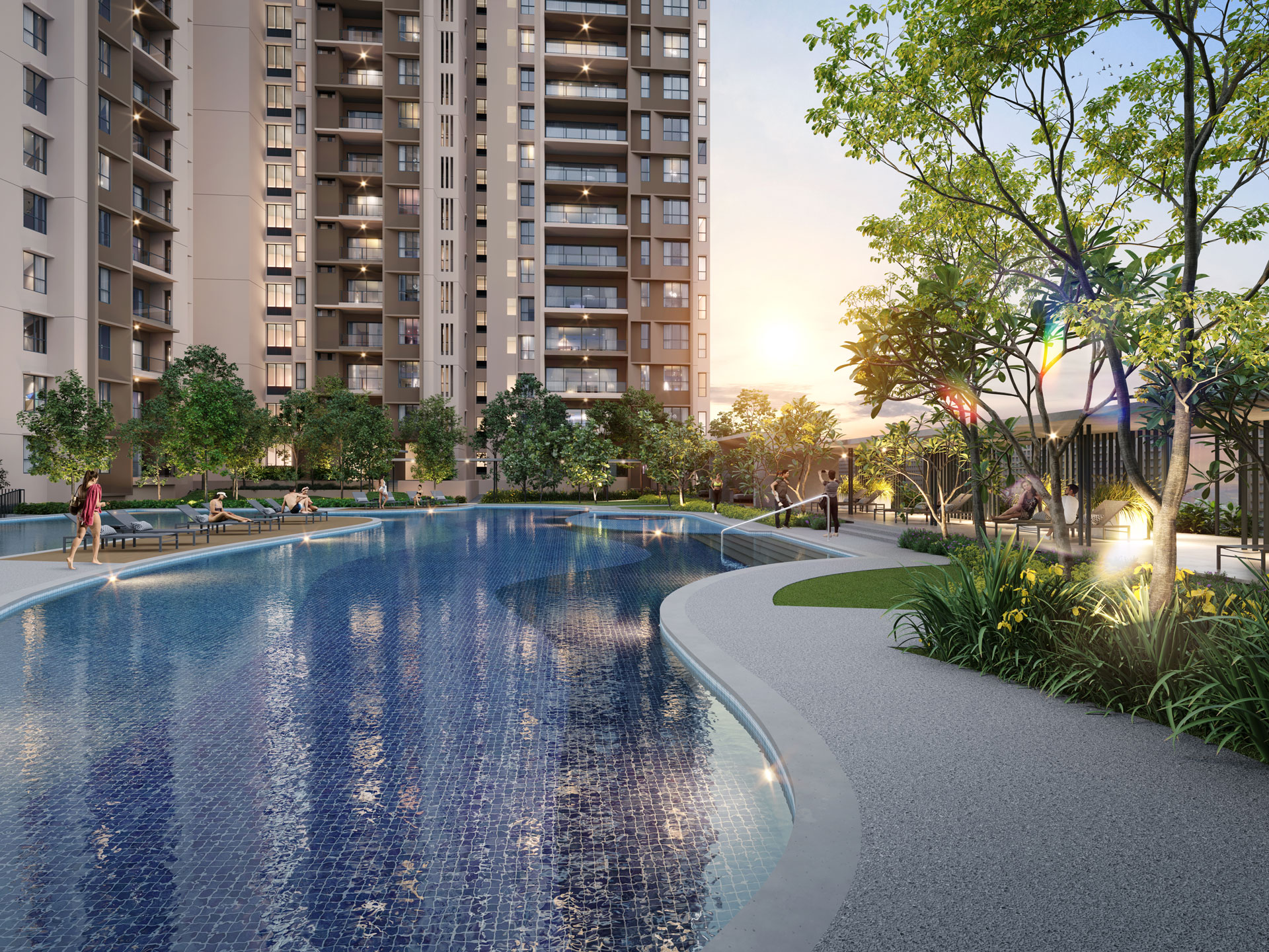 Lap pool deck at Ayanna Resort Residences