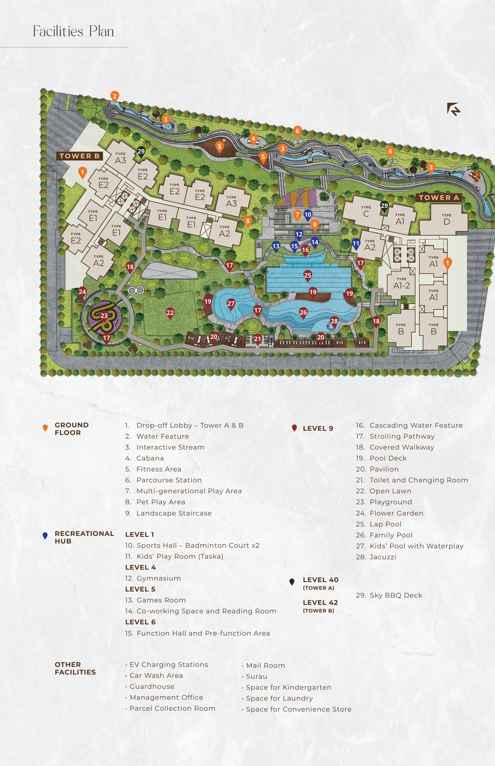 Ayanna Resort Residences site and facilities plan